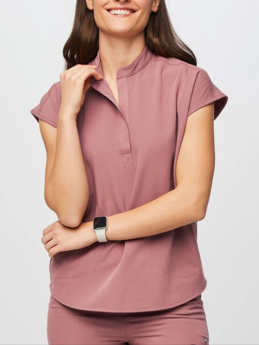 Figs Mauve Rafaela Scrub Top Dusty Pink Large Oversized